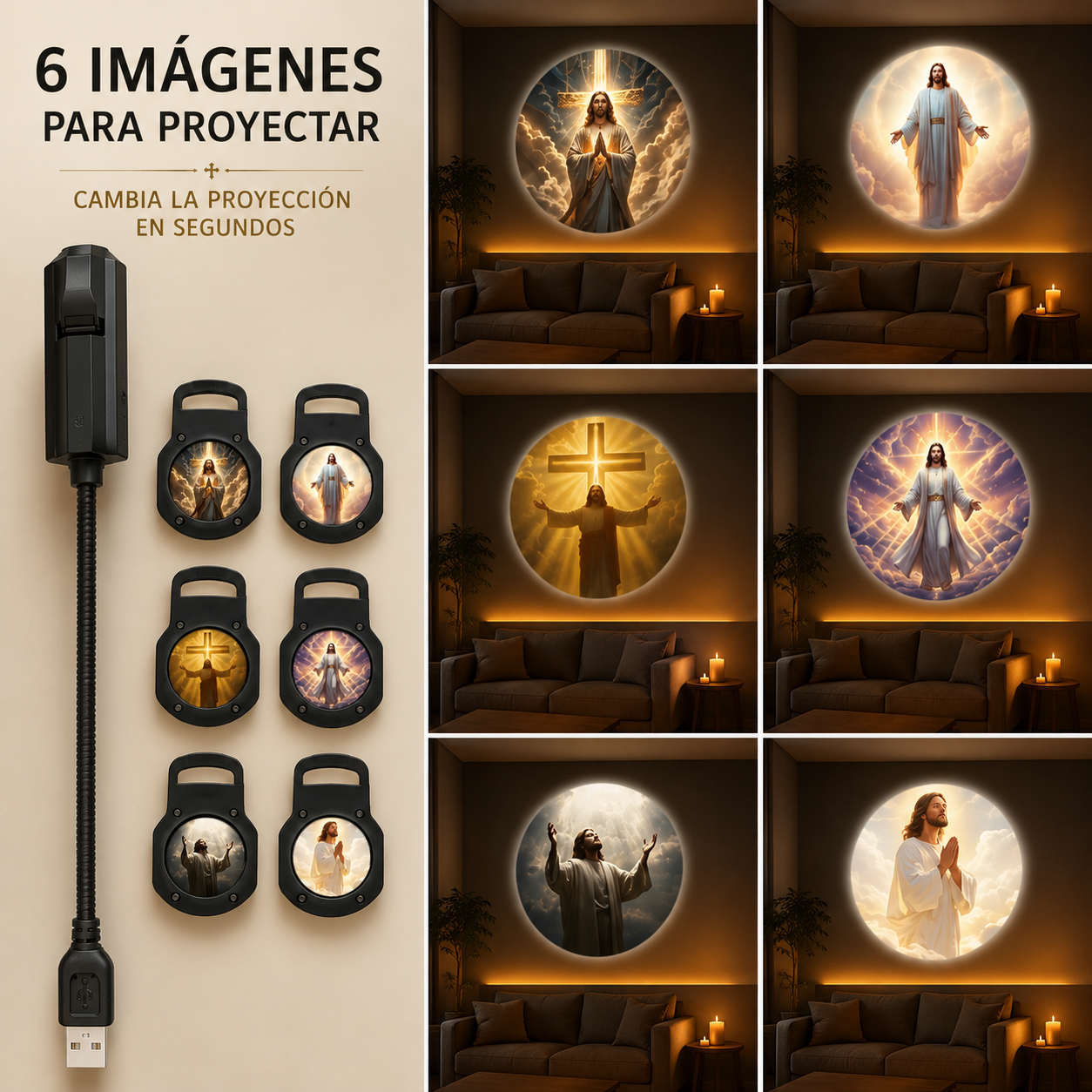 Proyector de Luz de Imágenes Cristianas